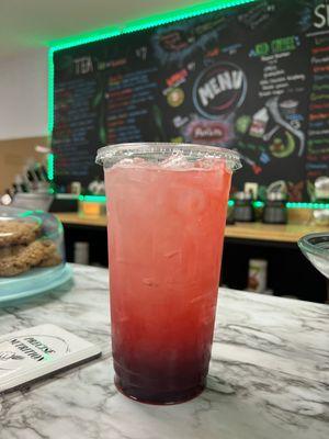 Raspberry ombré tea