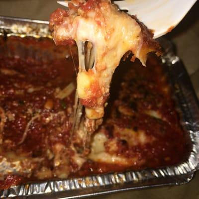 The lasagna in action lol SO GOOD