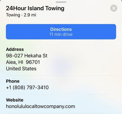 24hour Island Towing worst tow company in Hawaii