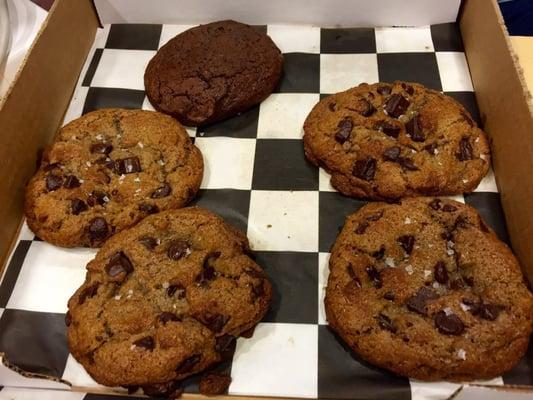 How we survived finals week: sea salt chocolate chip n chunk and quattro cioccolato