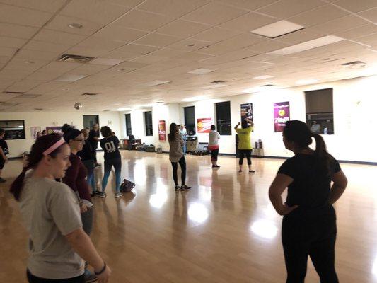 Getting ready before a fun class!