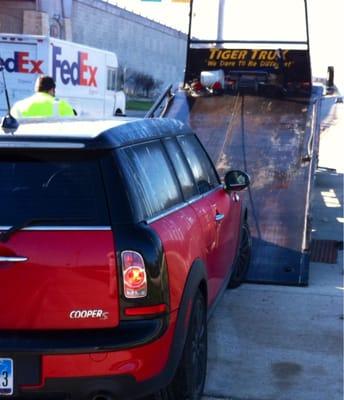 Trusting Tiger Trux with my baby.