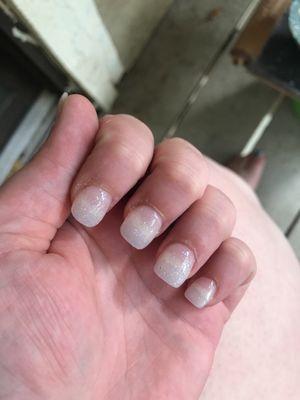 Fill in with glitter polish