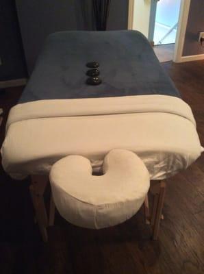 Specializing in hot stone massage.
