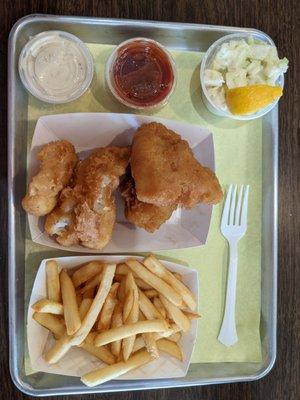 Fish and chips! You might think it's not enough food, but it's just right!