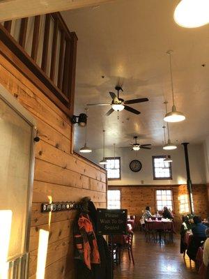 Just inside the front door