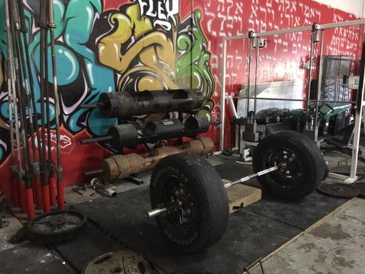 A real tire deadlift. I love it!
