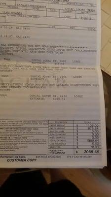 Cost of repairs right after purchase.