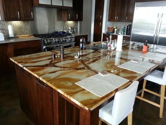 Sequoia Quartzite with Cherry Cabinetry