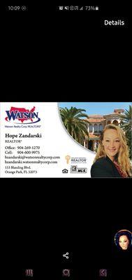 Hope Zandarski - Watson Realty