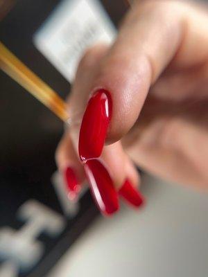 Red square nails