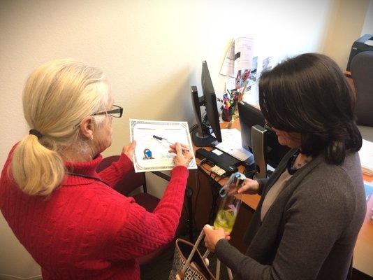 Receipt of Naturalization Certificate. Congratulations!