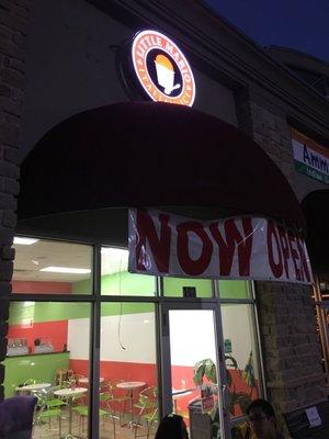 Trying out a new Italian ice place!