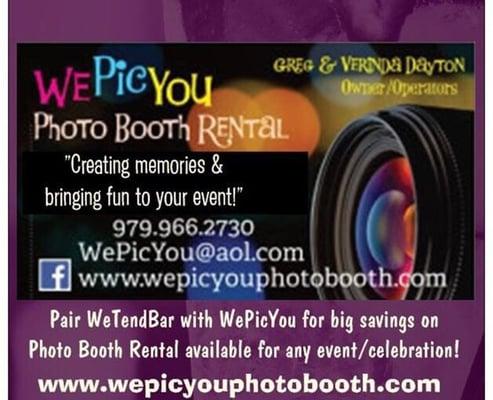 Paid WePicYou and WeTendBar together for a stellar time.