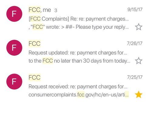 Complained to the FCC. The owner never sent the check or debit card. Just another lie for me to tell the FCC it was settled.