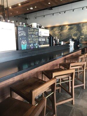 Interior low bar top seating