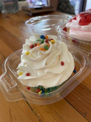 confetti cupcake with buttercream