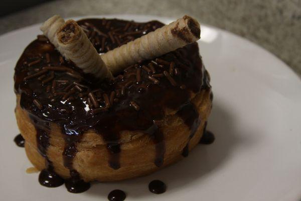 Chocolate Cronut with pirulin