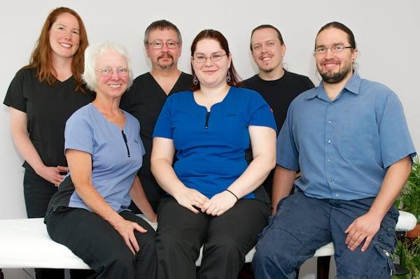 Our staff. Left to Right: Katrina Martin, Tracy Holland, Dr. Eric Hubbs, Iris Smith, Charles Smith, Jason Ackley