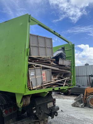 At transfer station disposing our trash properly