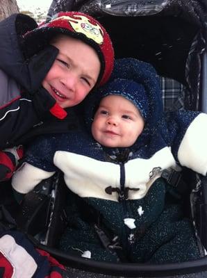 My boys out in the snow