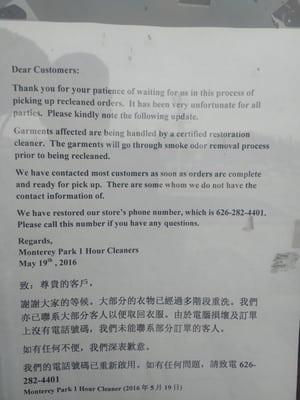 Seems o be closed due to smoke damage.