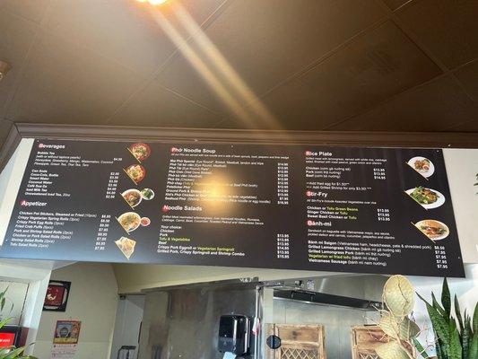 Mai Pho menu board at new location. Check us out at 1425 NW 185th Ave. Beaverton 97006
