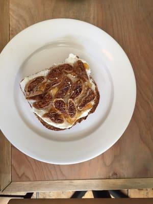 Fig ricotta honey sesame toast jawn