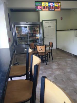 Window view seats and tables