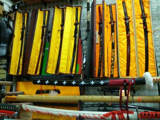 Carbon steel authentic swords. Very cool!