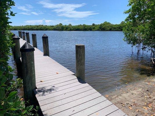 Paved boat launching area