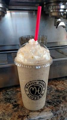 We carry a huge selection of frappe favors: coffee, mocha, vanilla, white chocolate, green tea, peanut butter, cookies & cream, caramel and