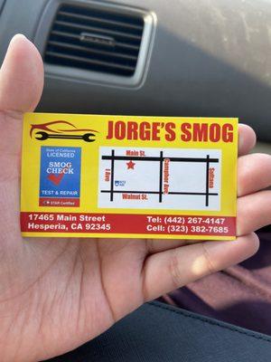 Hesperia Smog Test Only