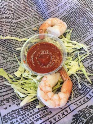 They let us try their shrimp cocktail