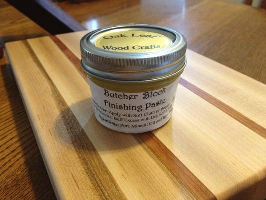 4 oz. Jar of our bees wax finish for maintaining your cutting boards