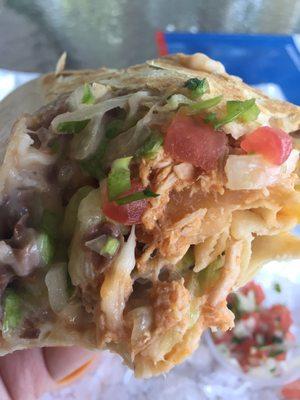 Chicken tinga burrito