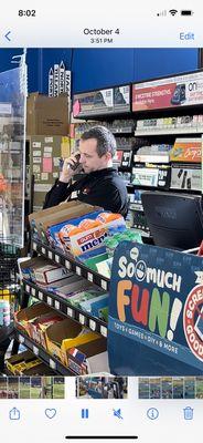 The man is calling the police