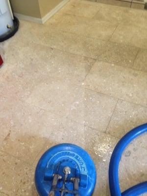 Before and after stone floor