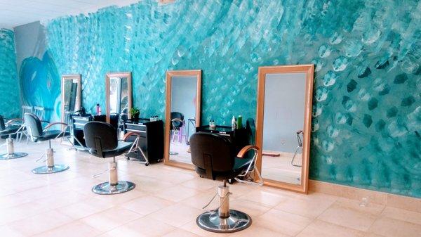 Not just a salon, it is an Art studio. Murals were hand painted by the owner who is also an artist.