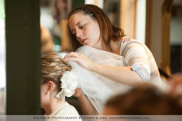 Styling bridal hair