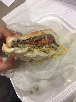 The other half of my steak sandwich left