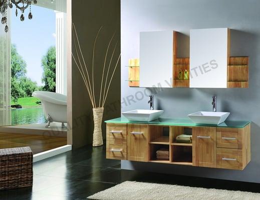 Oakville Double Sink Modern Bathroom Vanity 72"