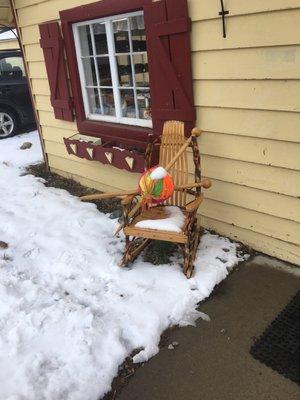 A bit of whimsical fun at the front entrance