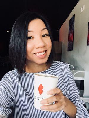 Enjoying the best coffee @Bardot on my break between clients...