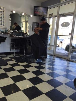My son absolutely loves his barber David! I was greeted immediately! They do a wonderful job in a timely manner!