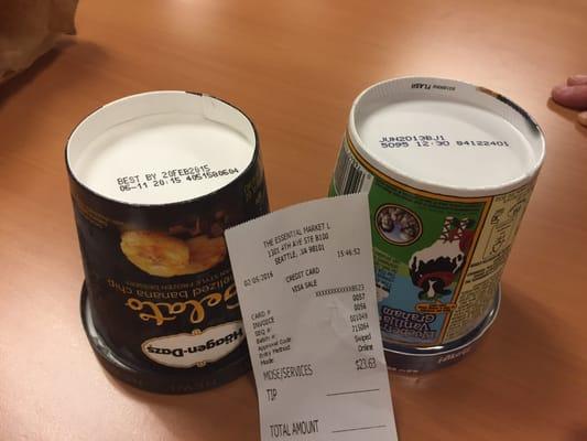 Expired ice cream- one is almost three years old!