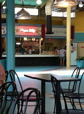 Inside the food pavilion.