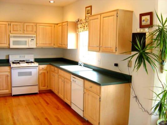 Cabinet refacing with natural maple