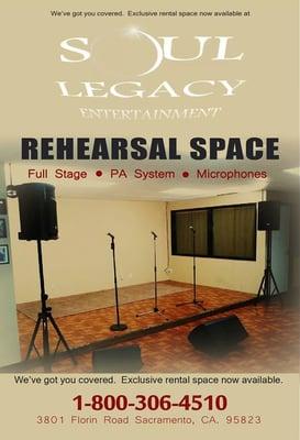Need a space to rehearse? We got you covered. Call 1(800)306-4510