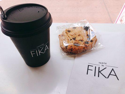 Americano small and oatmeal cookie. $4~